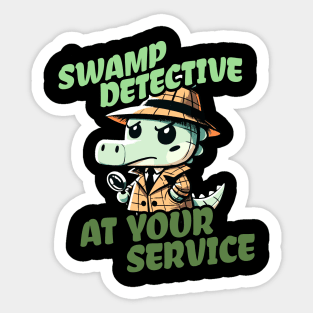 Swamp Detective at your Service Investigator Crocodile Sticker